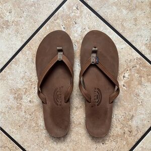 NWOT Rainbow Brown Flip Flops